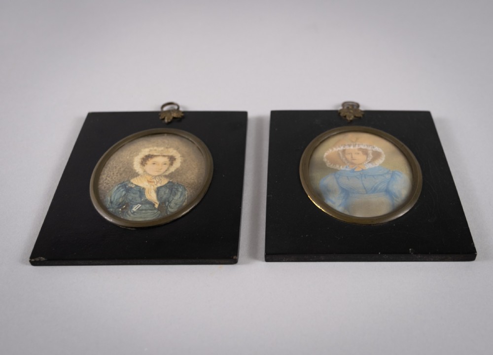 'Rachel' & 'Robt Boulton' by J. Bradley of Suffolk, 1828 - Pair of Georgian Portrait Miniatures. View X
