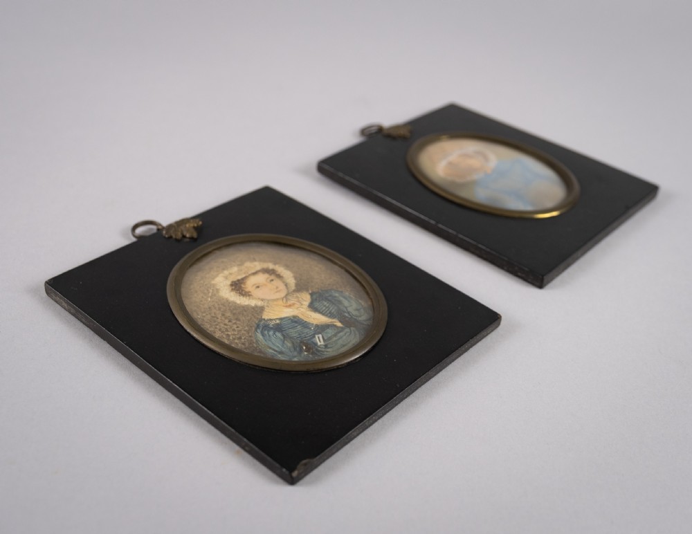 'Rachel' & 'Robt Boulton' by J. Bradley of Suffolk, 1828 - Pair of Georgian Portrait Miniatures. View XI