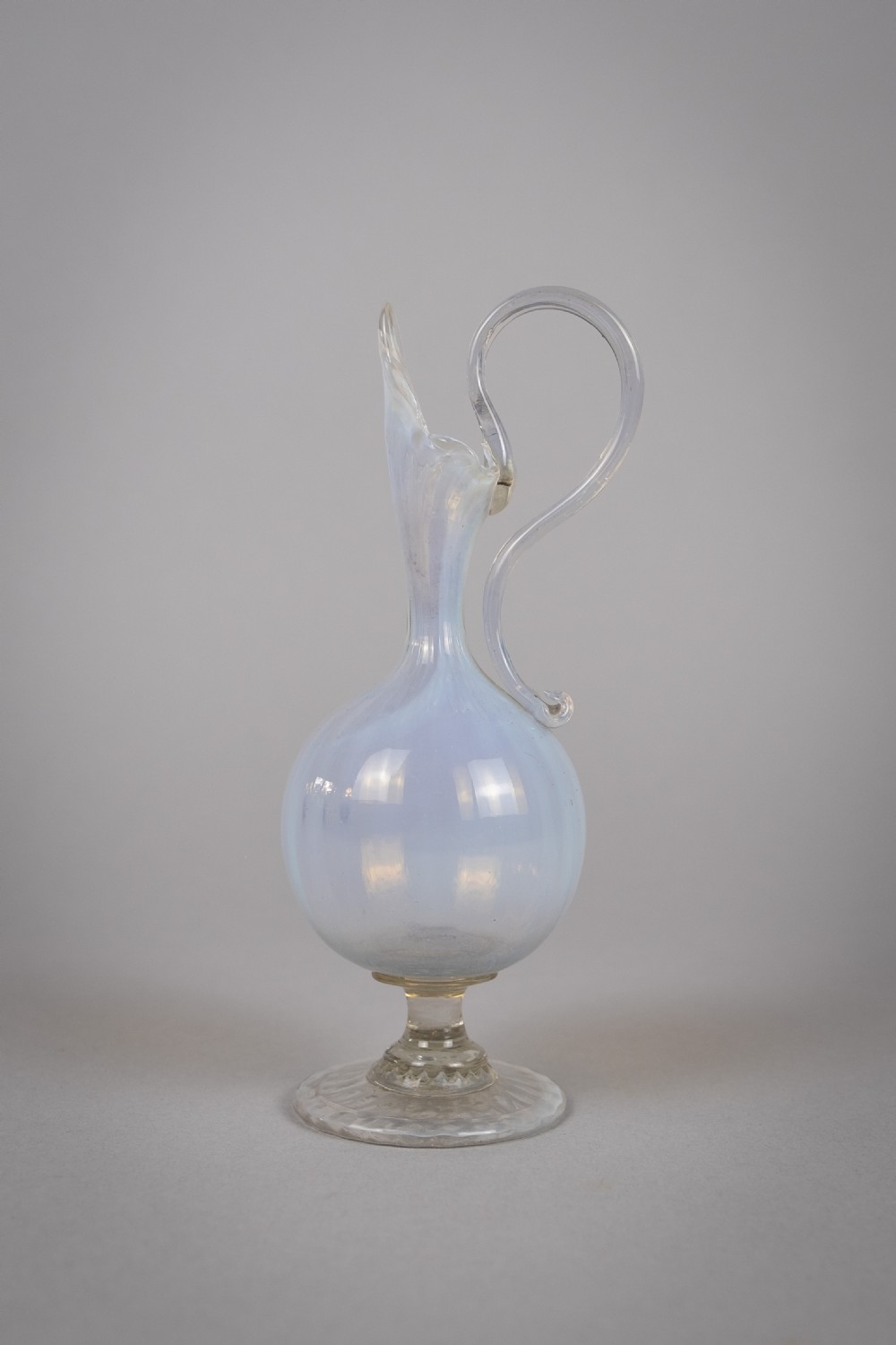 Venetian Revivalist Hand Blown Opalescent Glass Ewer, c.1890 View V
