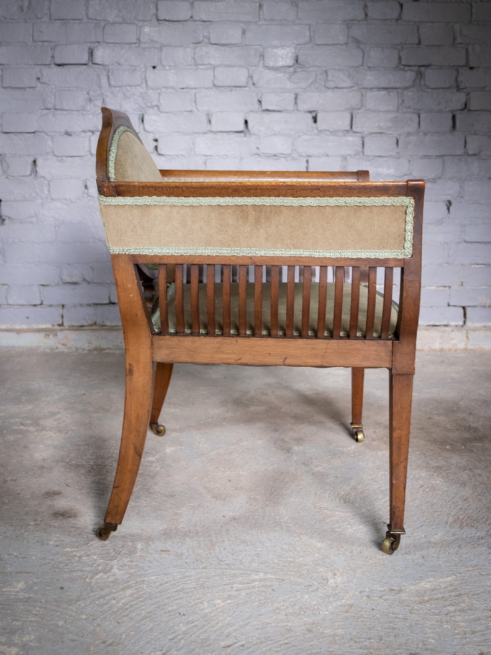 Early 20th Century Sheraton Revival Inlaid Mahogany Tub Chair. View XIII