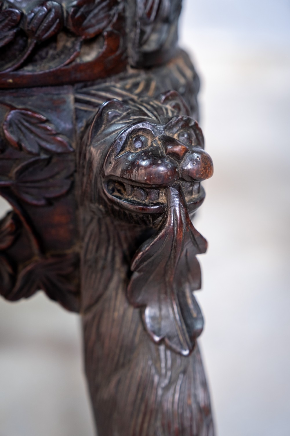 19th Century Burmese Anglo-Indian Carved Rosewood Chair. View IX