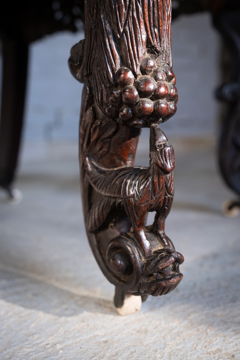19th Century Burmese Anglo-Indian Carved Rosewood Chair. View X