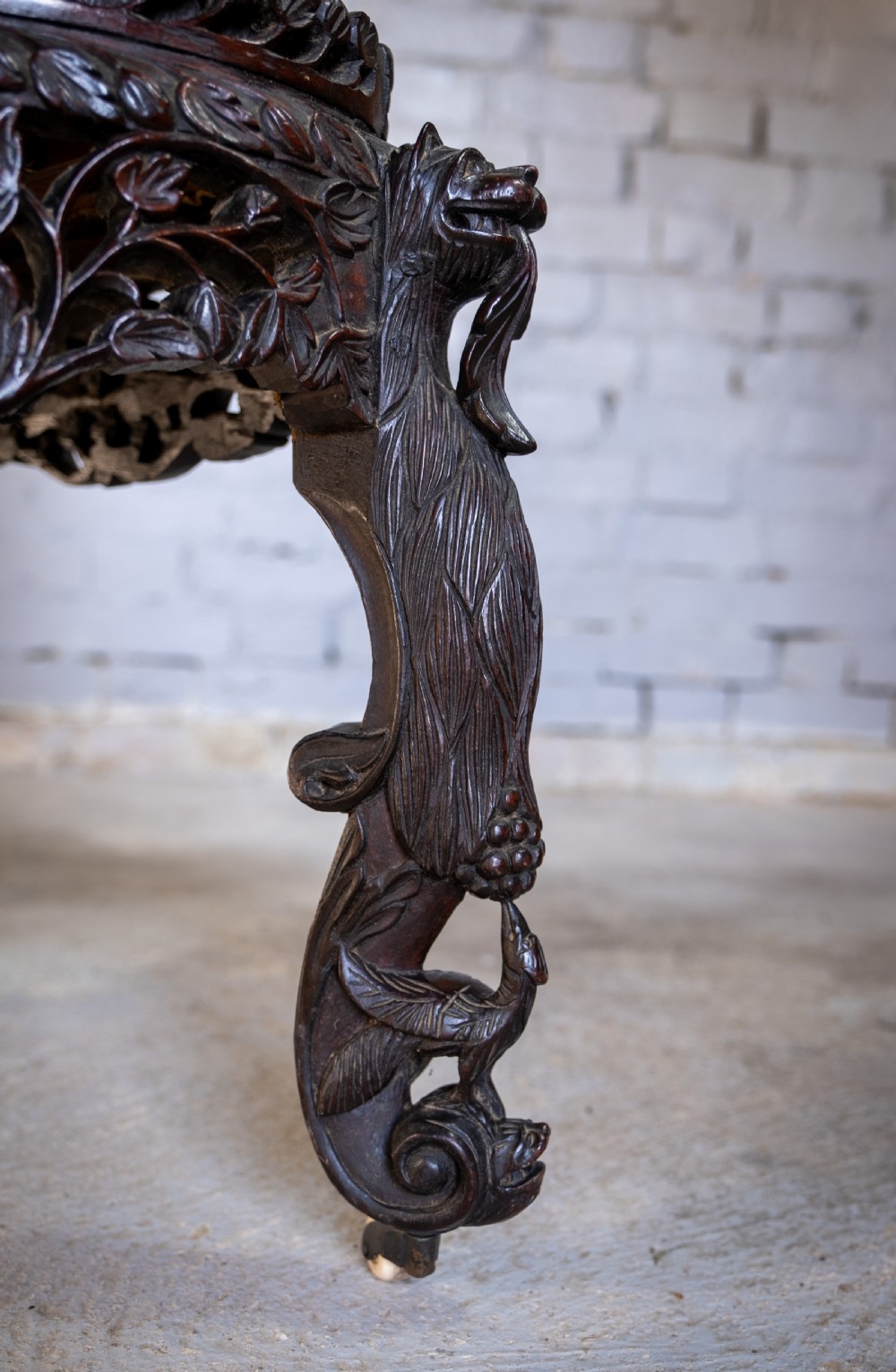 19th Century Burmese Anglo-Indian Carved Rosewood Chair. View XIII