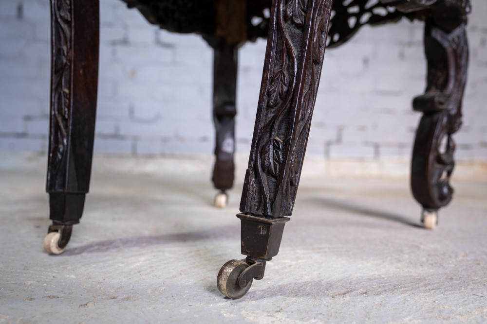 19th Century Burmese Anglo-Indian Carved Rosewood Chair. View XIV