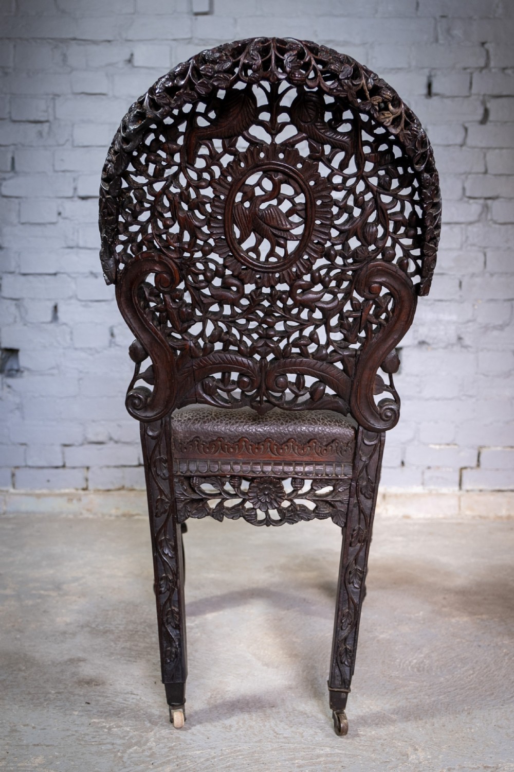 19th Century Burmese Anglo-Indian Carved Rosewood Chair. View XVII