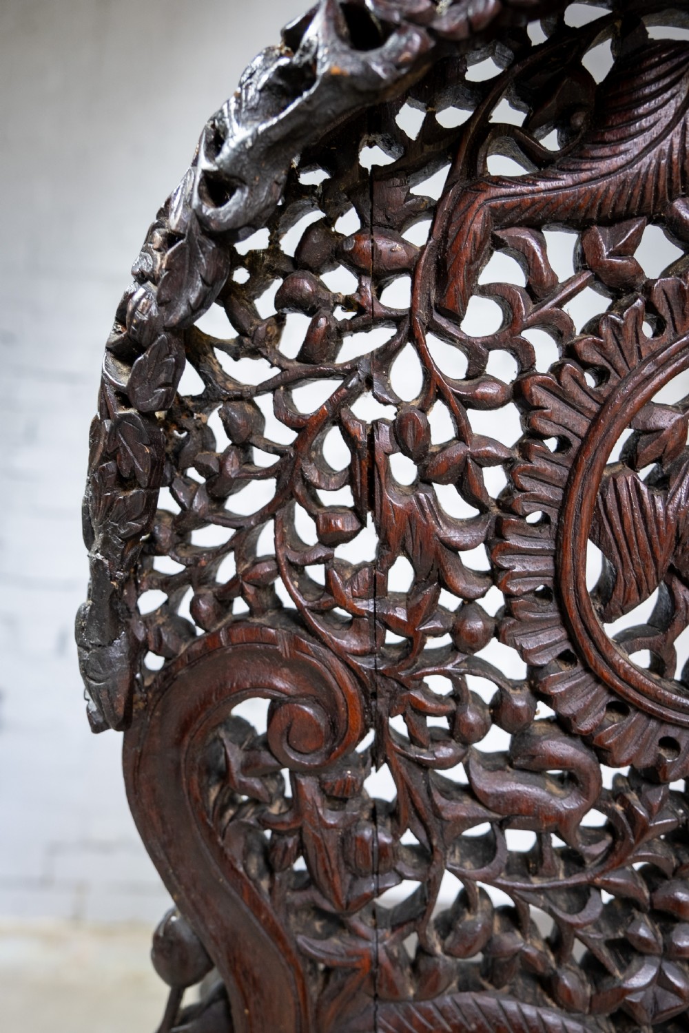 19th Century Burmese Anglo-Indian Carved Rosewood Chair. View XVIII