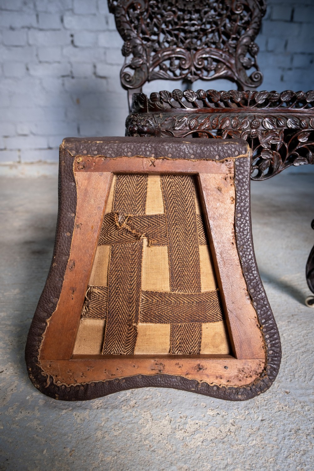 19th Century Burmese Anglo-Indian Carved Rosewood Chair. View XXII