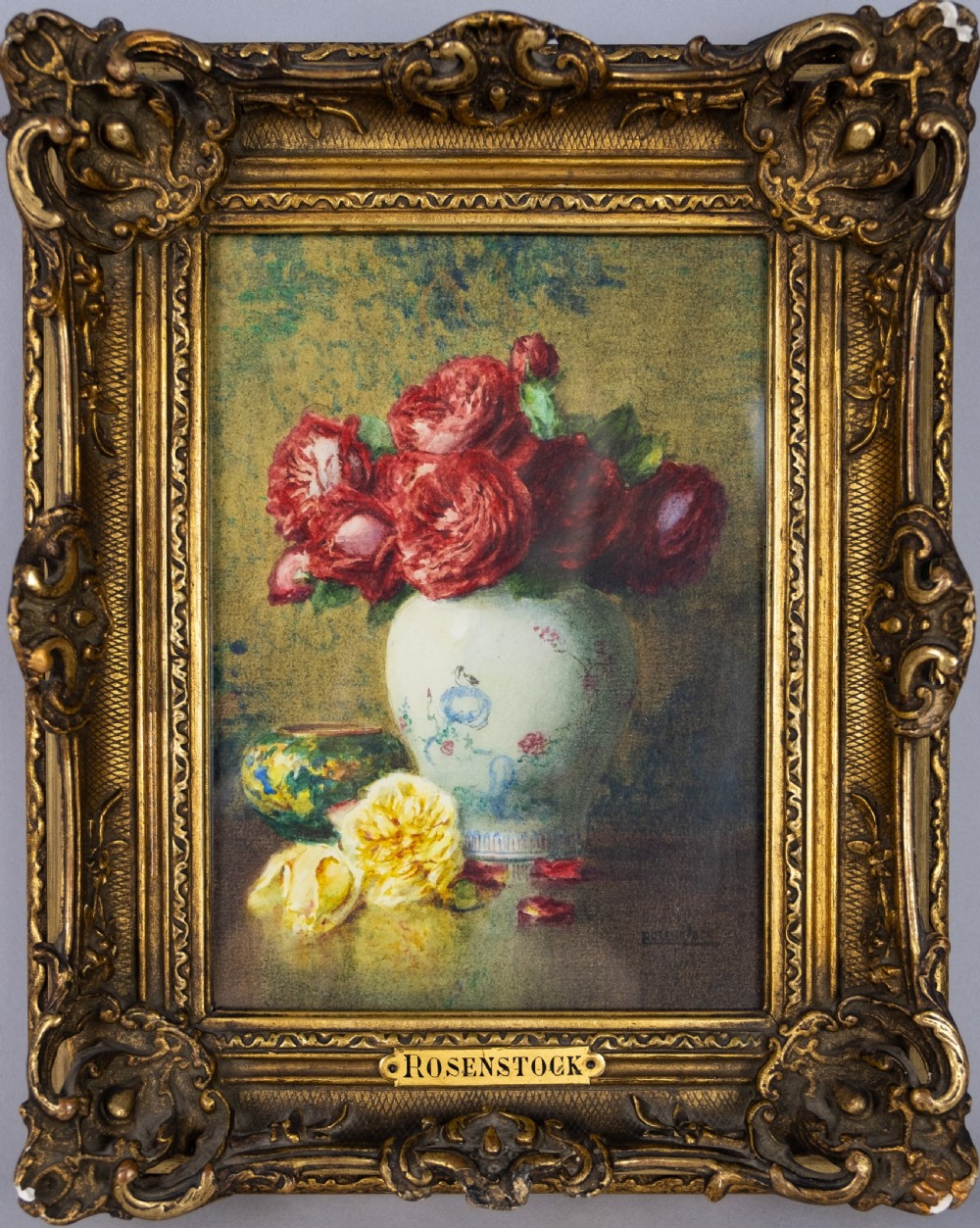 Isidore Rosenstock (1880-1956) - Still Life Of Roses In A Chinese Jar. Signed Watercolour, c.1920 View II