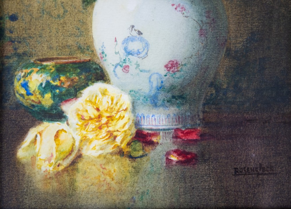 Isidore Rosenstock (1880-1956) - Still Life Of Roses In A Chinese Jar. Signed Watercolour, c.1920 View IV