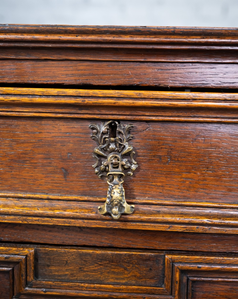18th Century & Later Geometric Oak Chest Of Drawers. View VI