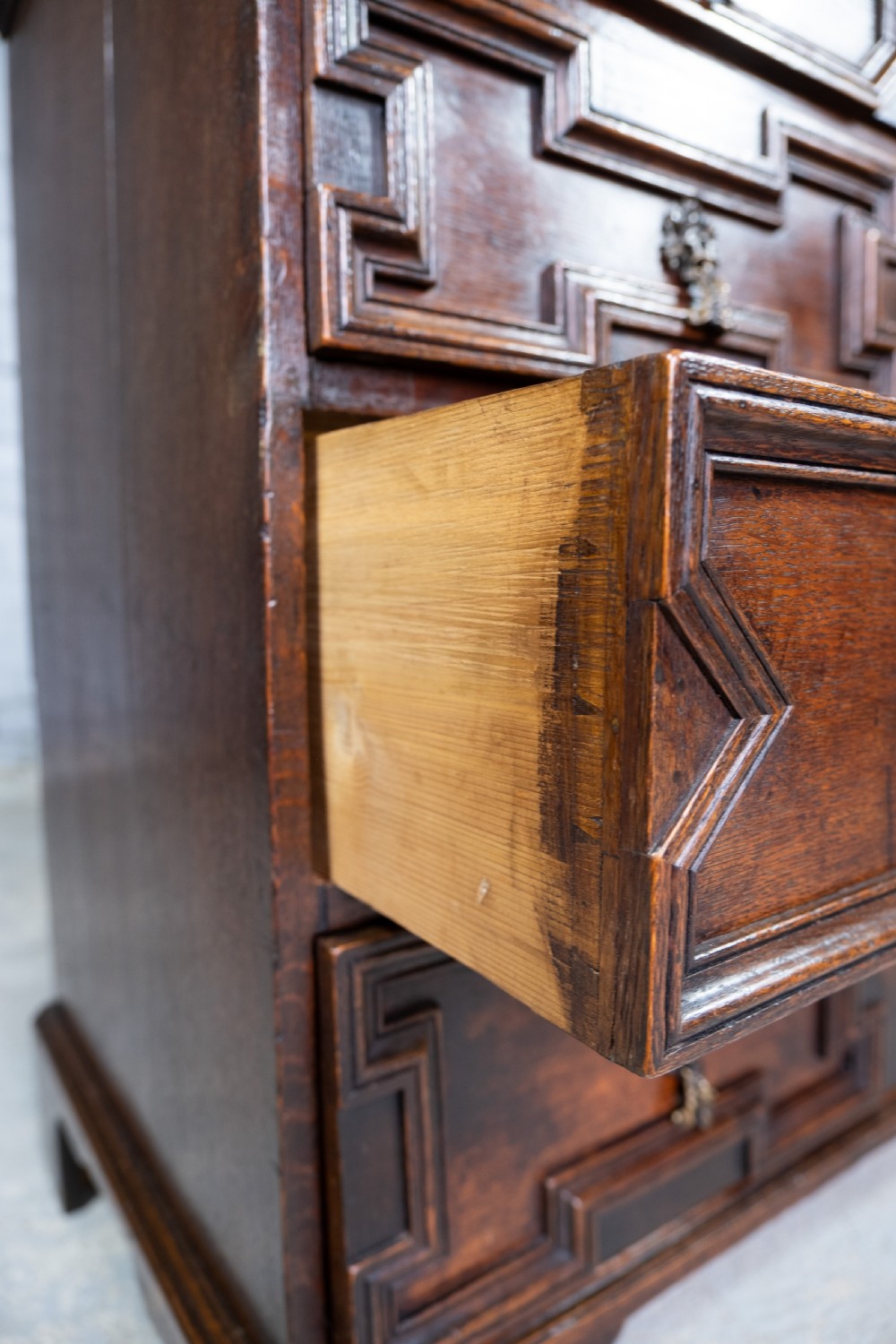 18th Century & Later Geometric Oak Chest Of Drawers. View IX