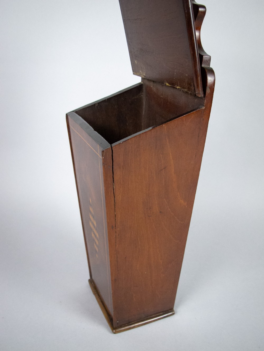18th Century George III Mahogany Candle Box. View VIII