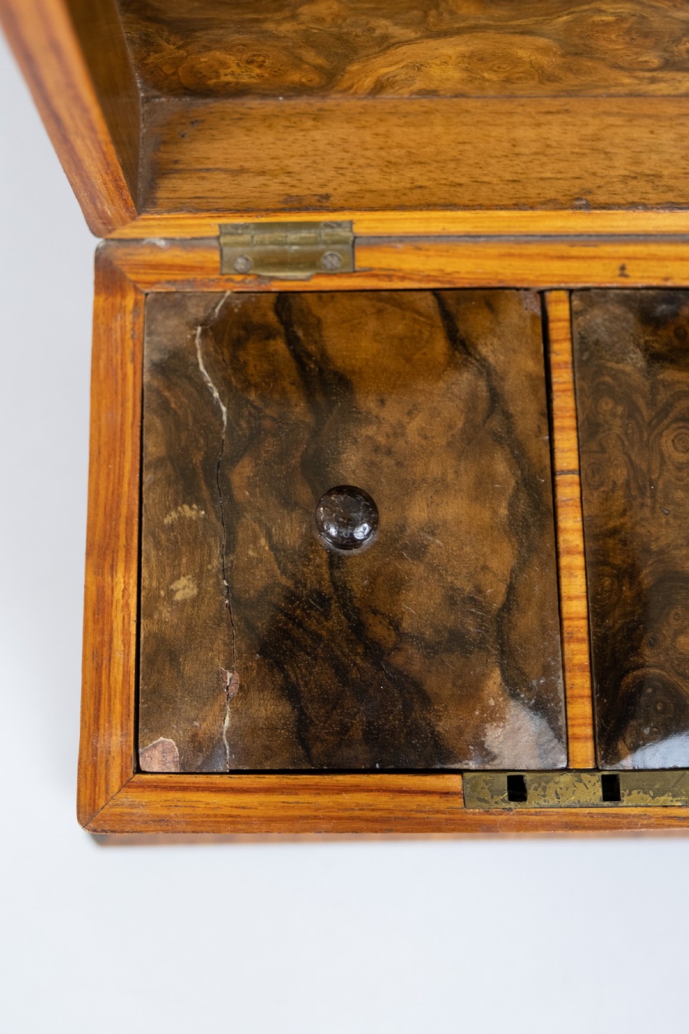 19th Century Walnut Waisted Twin Compartment Tea Caddy. View XI
