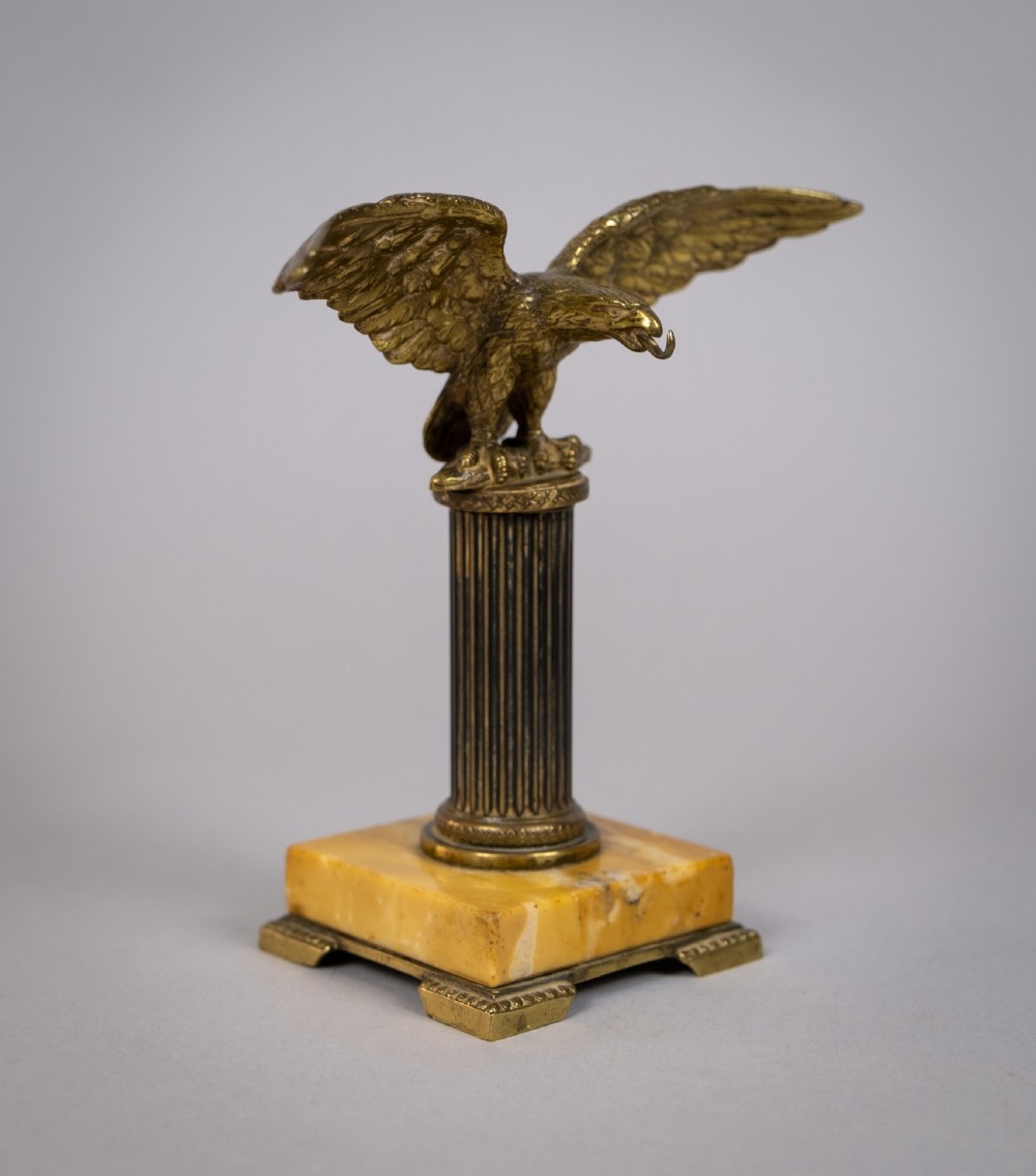 Gilt Bronze & Marble Eagle Pocket Watch Holder by Deposé, c.1890.