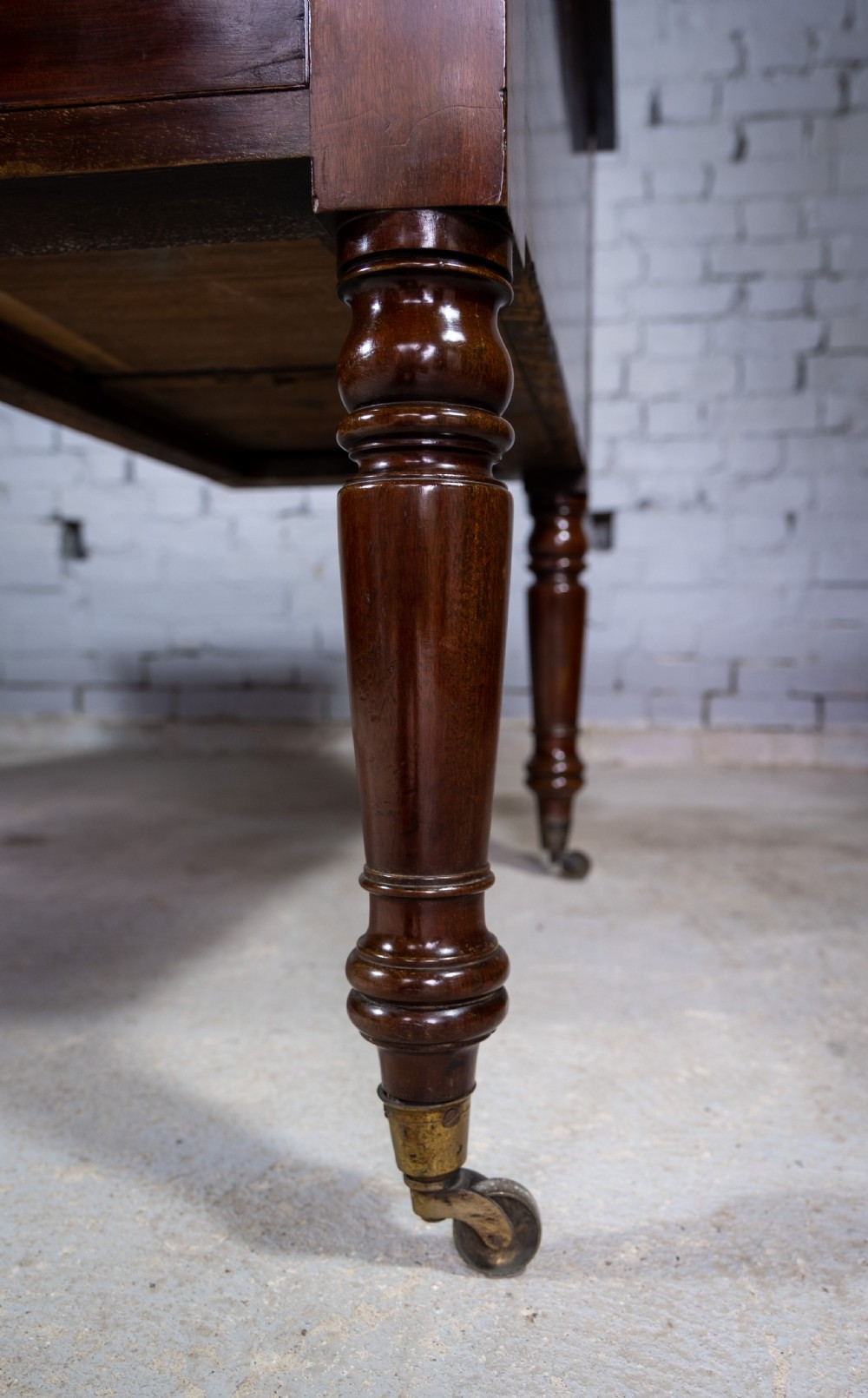 William IV Double Sided Flame Mahogany Library Table With Writing Slope. View XIV