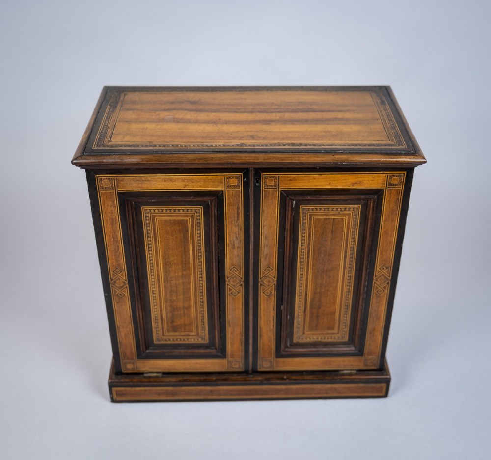 19th Century Inlaid Mahogany Drop Front Stationary Box, c.1880. View X