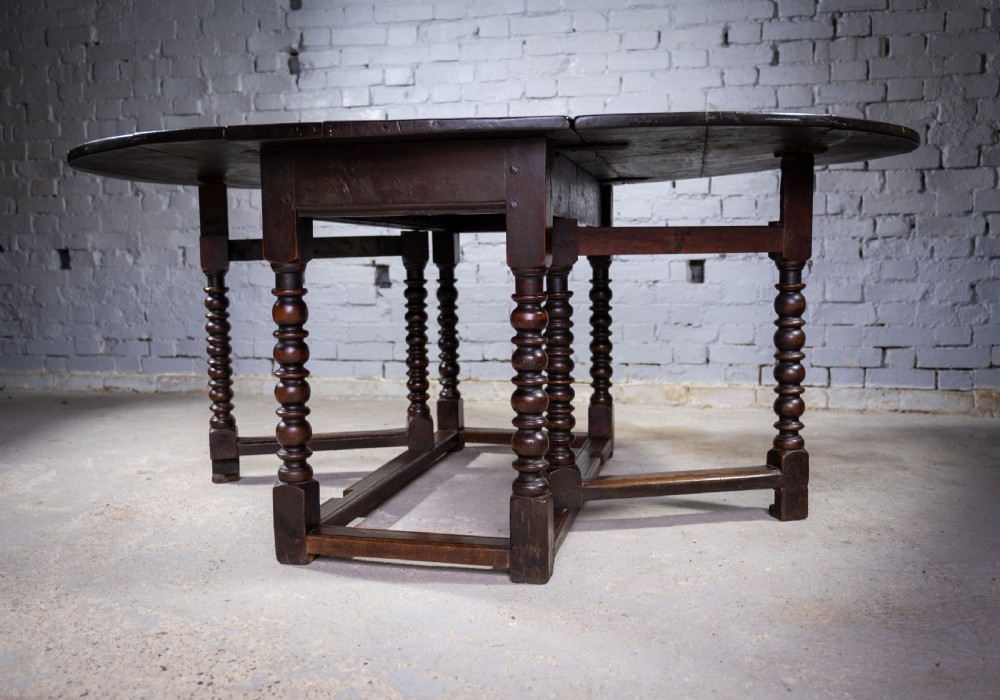 Charles II 17th Century Oak Gate Leg Table. View IV