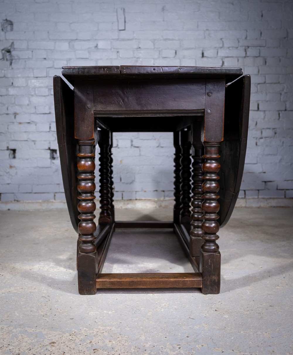 Charles II 17th Century Oak Gate Leg Table. View XI