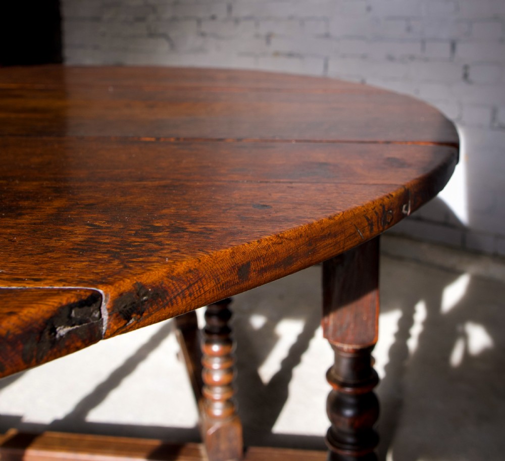 Charles II 17th Century Oak Gate Leg Table. View XIV