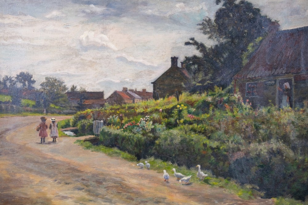 1895 'The Village Of Kilburn' (Lancashire) by Emily M. Prowde. Oil On Canvas. View II