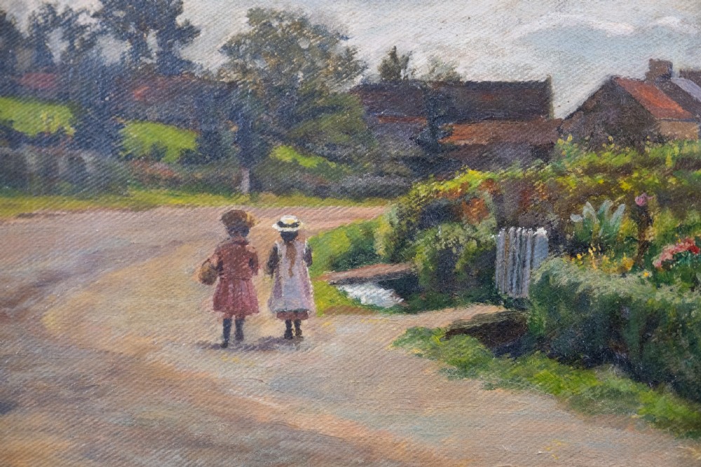 1895 'The Village Of Kilburn' (Lancashire) by Emily M. Prowde. Oil On Canvas. View III