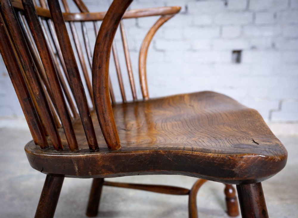 Georgian Saddle Seated Bow Back Windsor Chair, c.1800. View IX