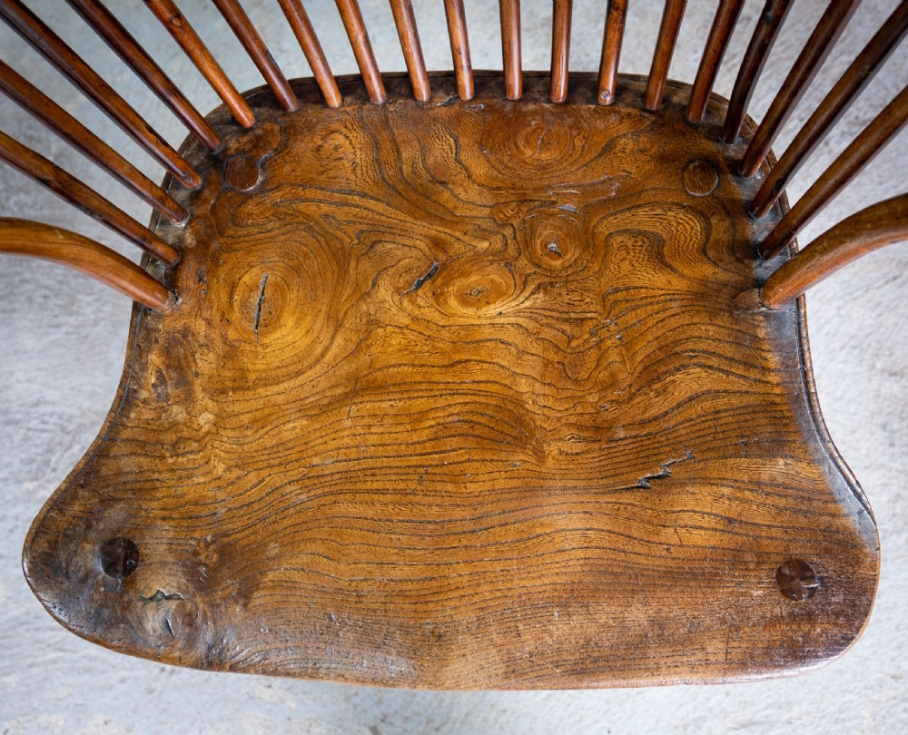 Georgian Saddle Seated Bow Back Windsor Chair, c.1800. View XIII