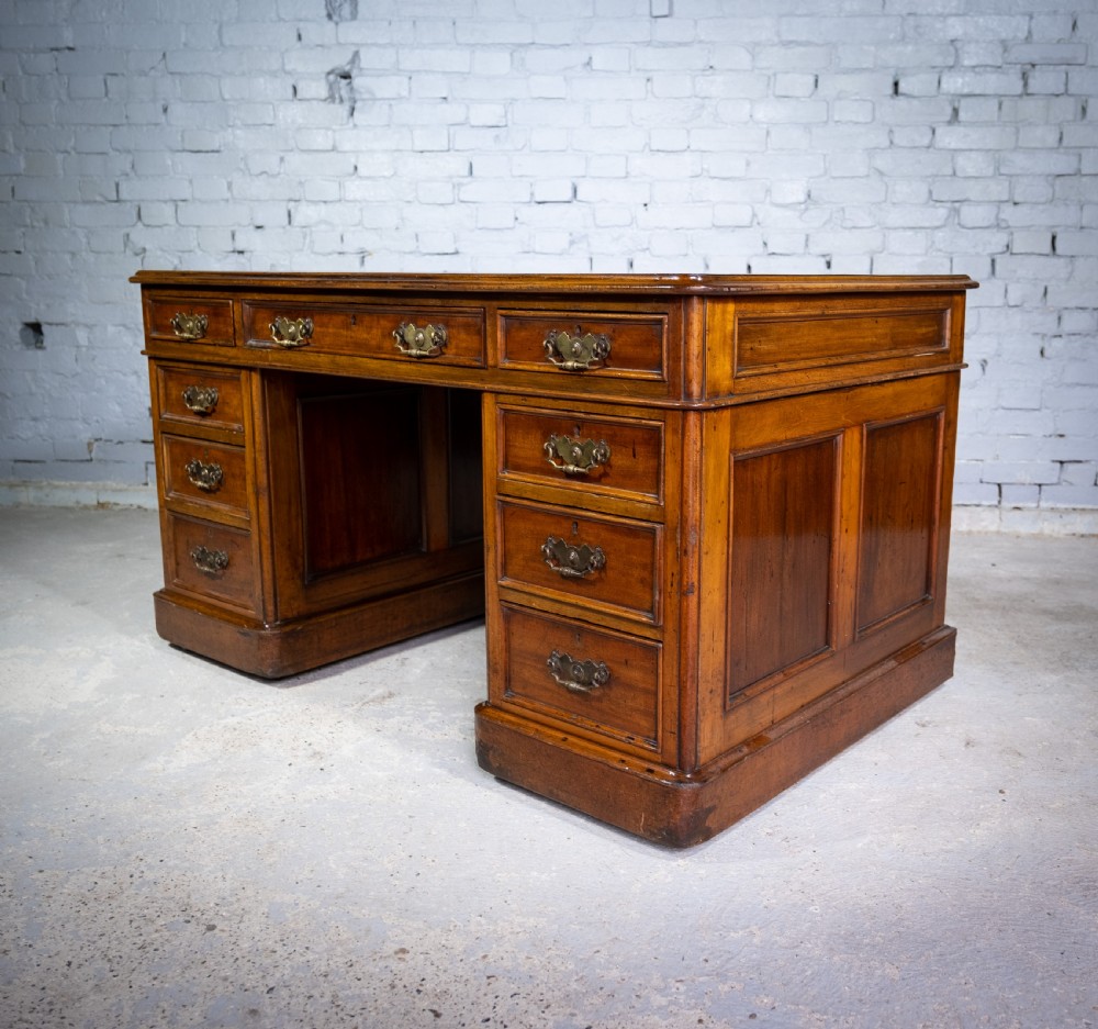 Newson & Co London 19th Century Mahogany Pedestal Desk View II