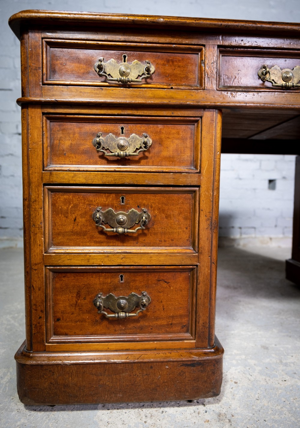 Newson & Co London 19th Century Mahogany Pedestal Desk View V