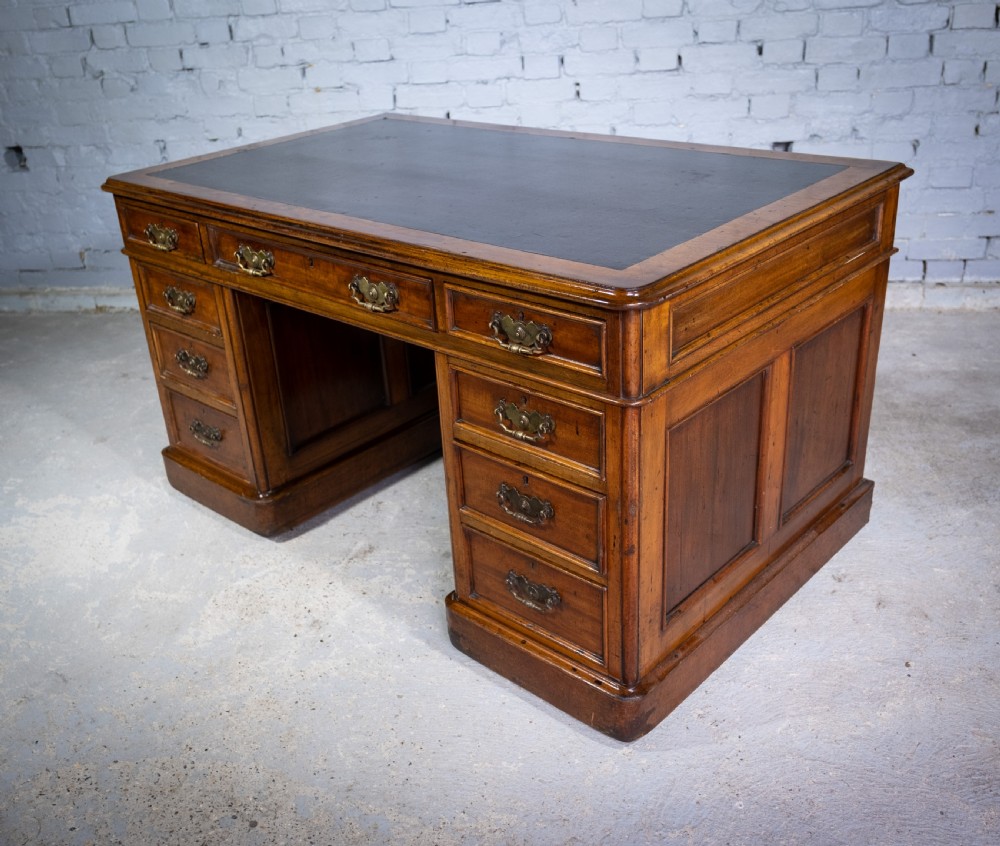 Newson & Co London 19th Century Mahogany Pedestal Desk View VI