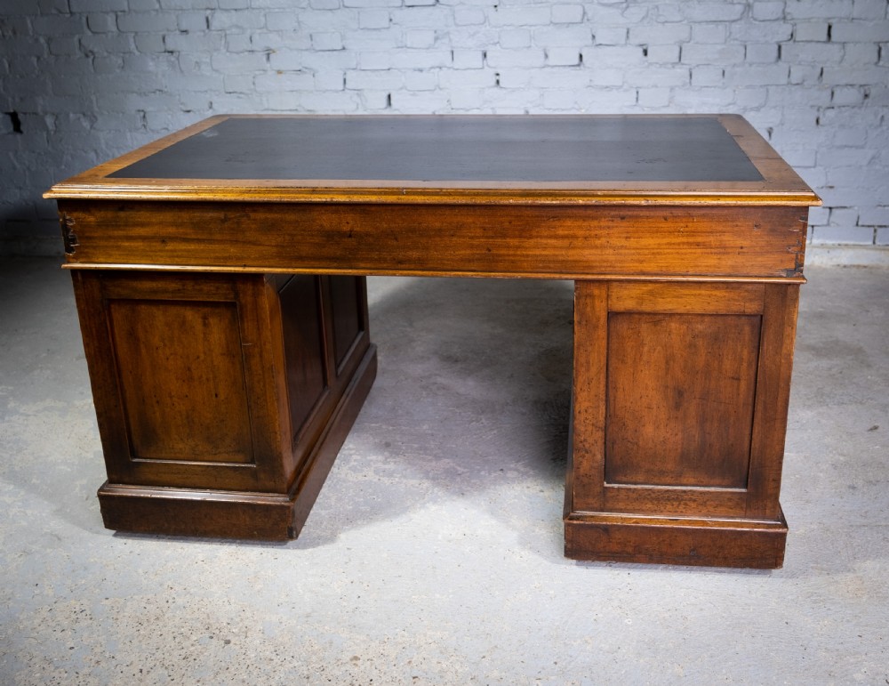 Newson & Co London 19th Century Mahogany Pedestal Desk View XII