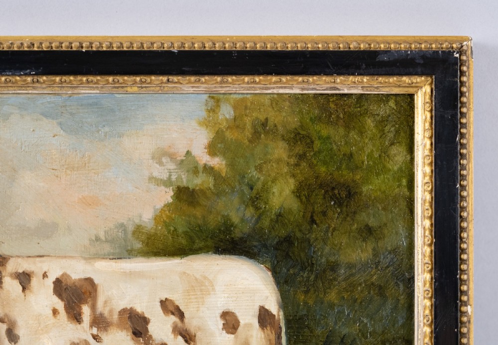 Early 20th Century Prize Bull In Landscape. Dated 1921. Oil On Board. View VI
