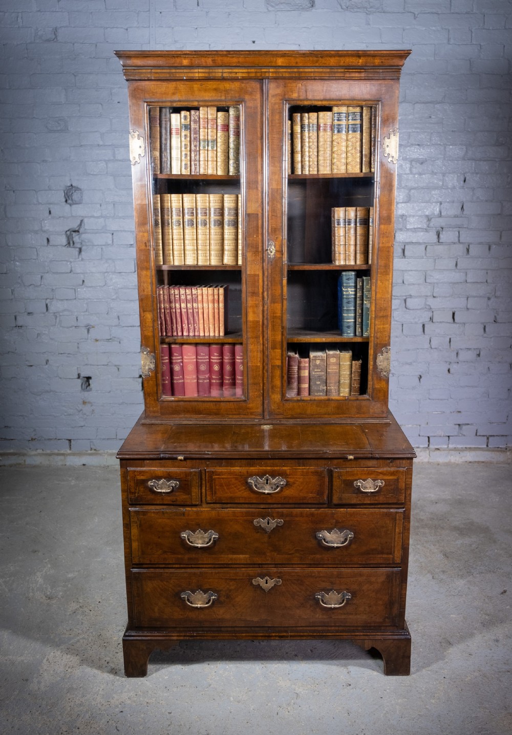 George II Walnut Featherbanded Secretaire c.1740-1760. View II