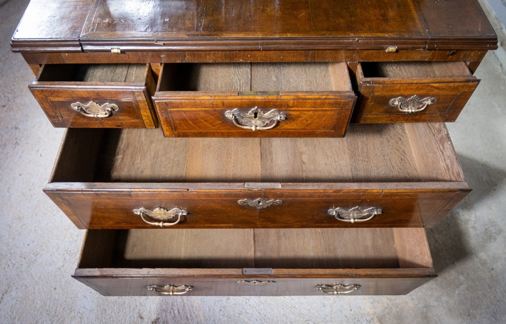 George II Walnut Featherbanded Secretaire c.1740-1760. View X