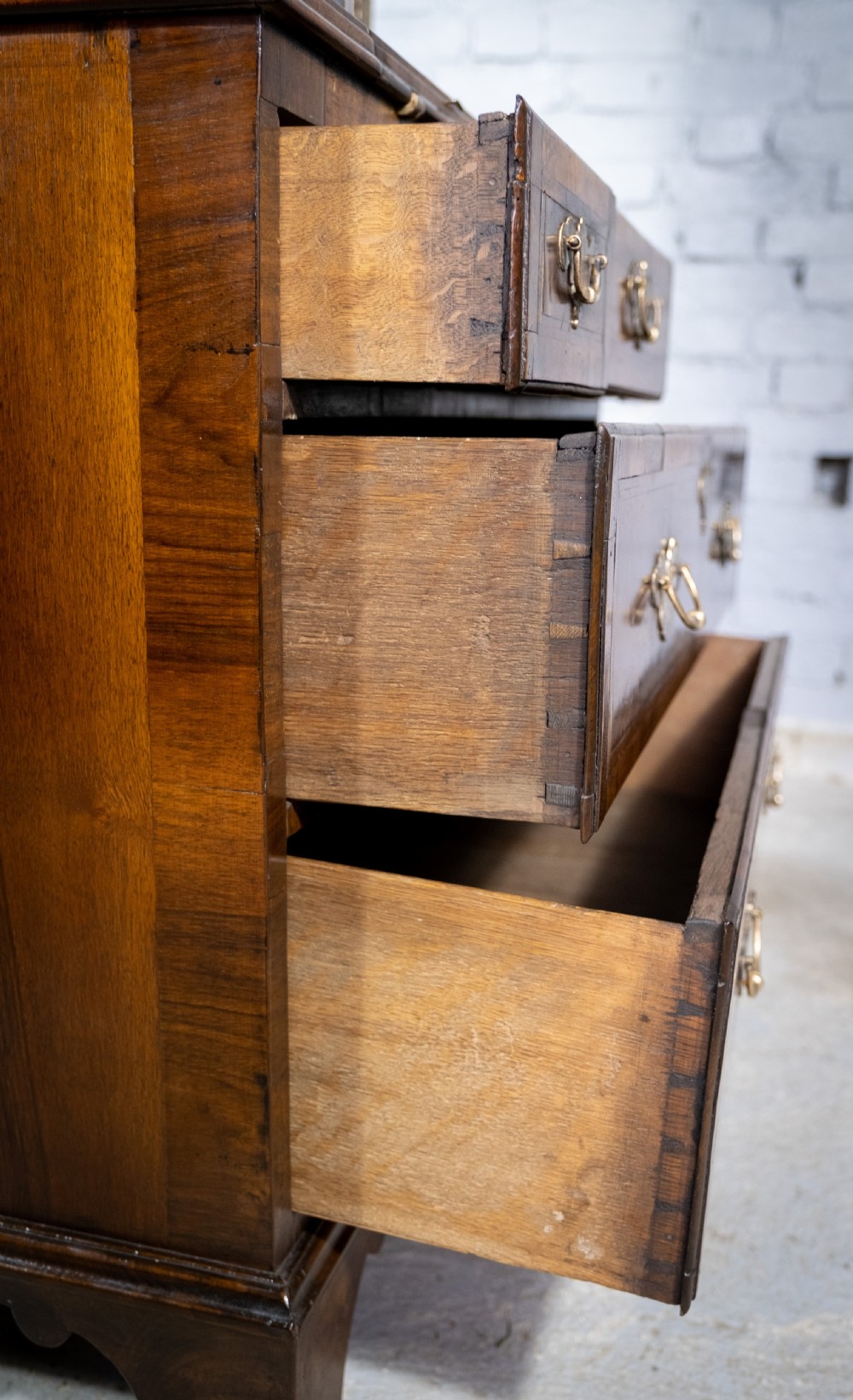 George II Walnut Featherbanded Secretaire c.1740-1760. View XII