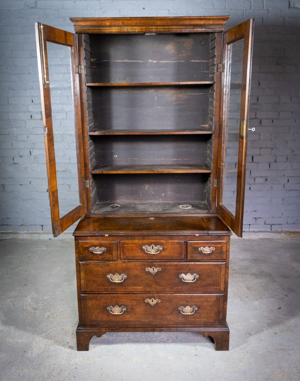 George II Walnut Featherbanded Secretaire c.1740-1760. View XVIII