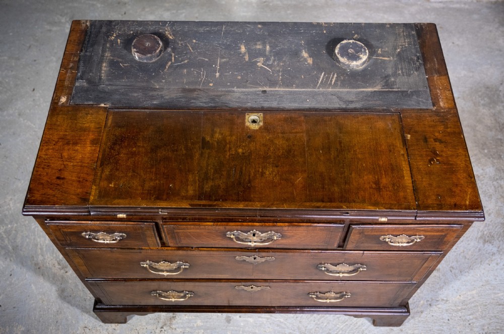George II Walnut Featherbanded Secretaire c.1740-1760. View XX