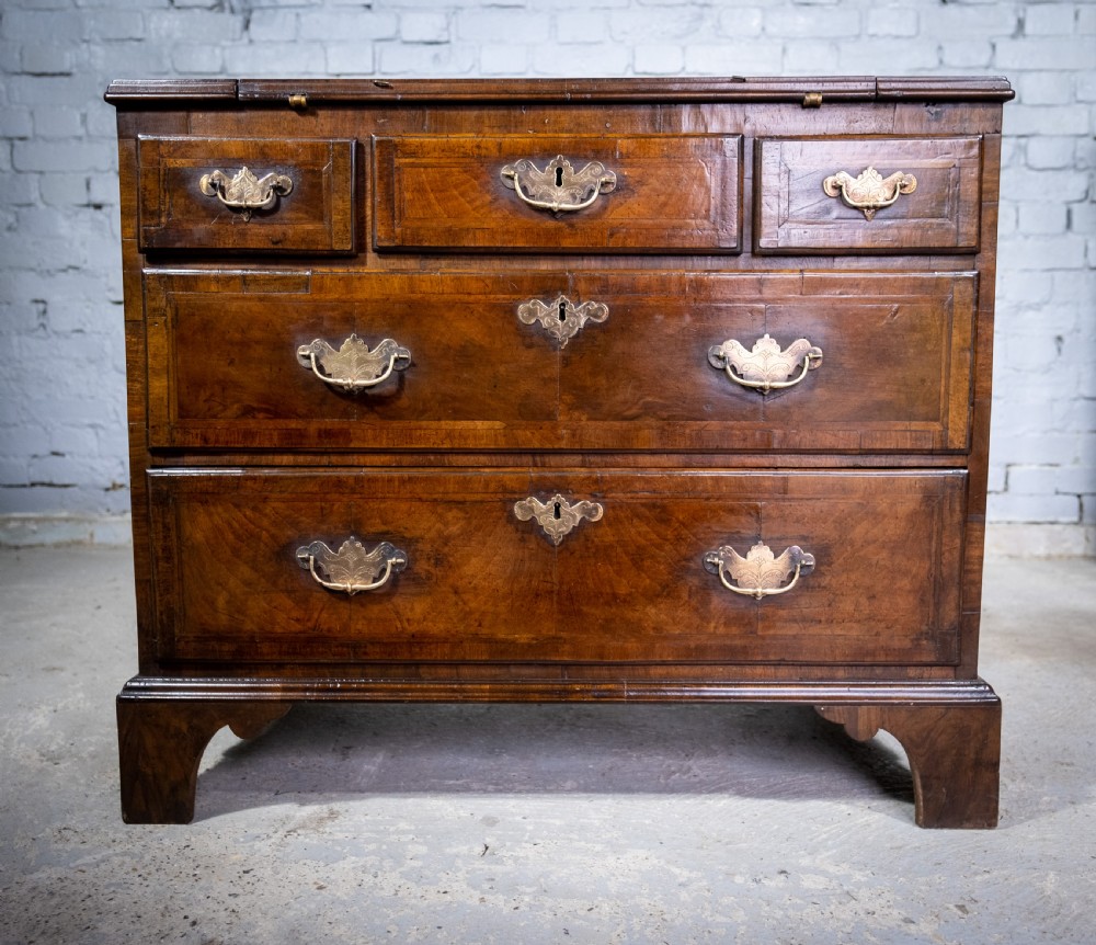 George II Walnut Featherbanded Secretaire c.1740-1760. View XXI