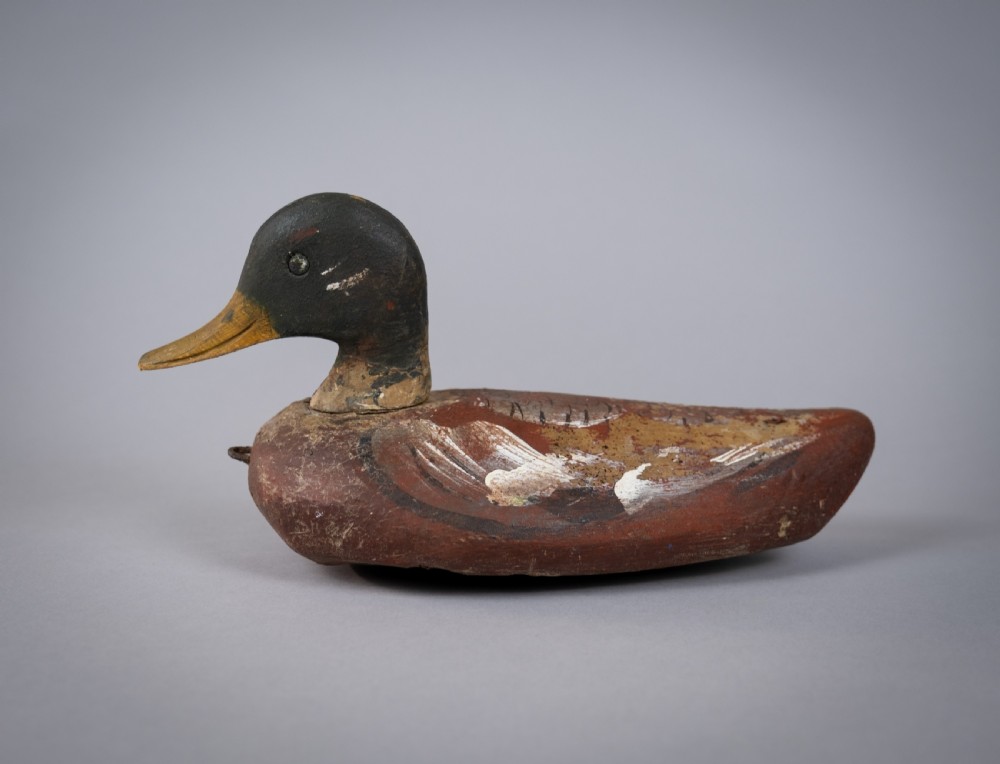 Early 20th Century Carved Painted Decoy Mallard Duck