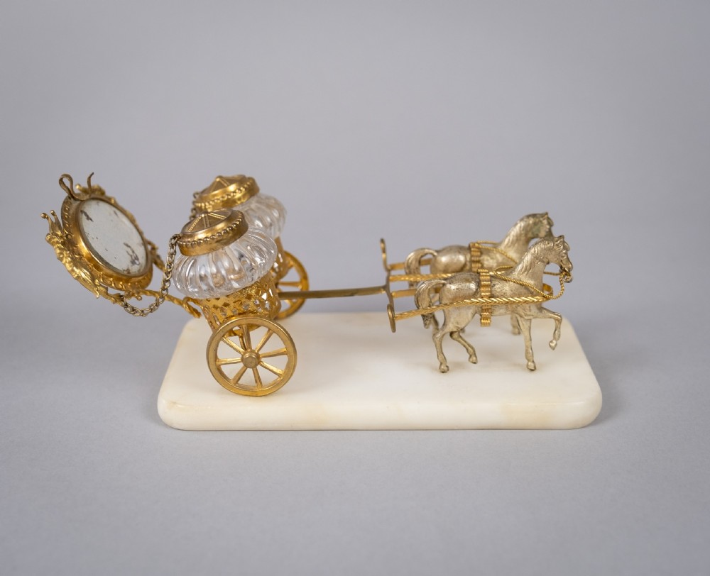 Palais Royale Horse & Carriage Inkwell With Baccarat Glass, c.1860. View VIII