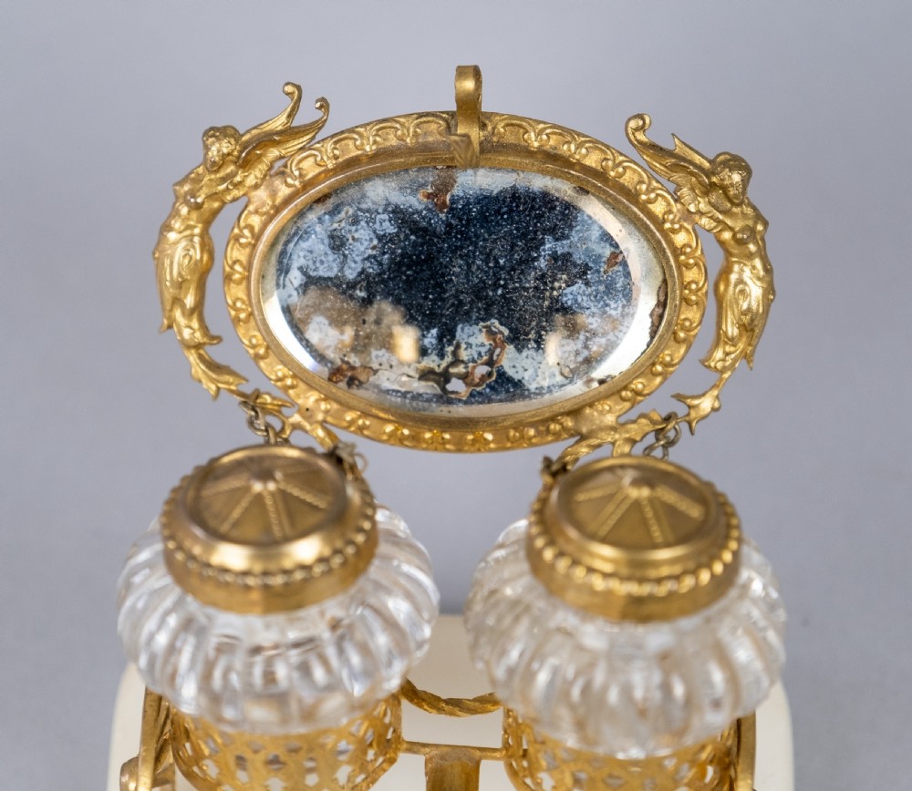 Palais Royale Horse & Carriage Inkwell With Baccarat Glass, c.1860. View XII