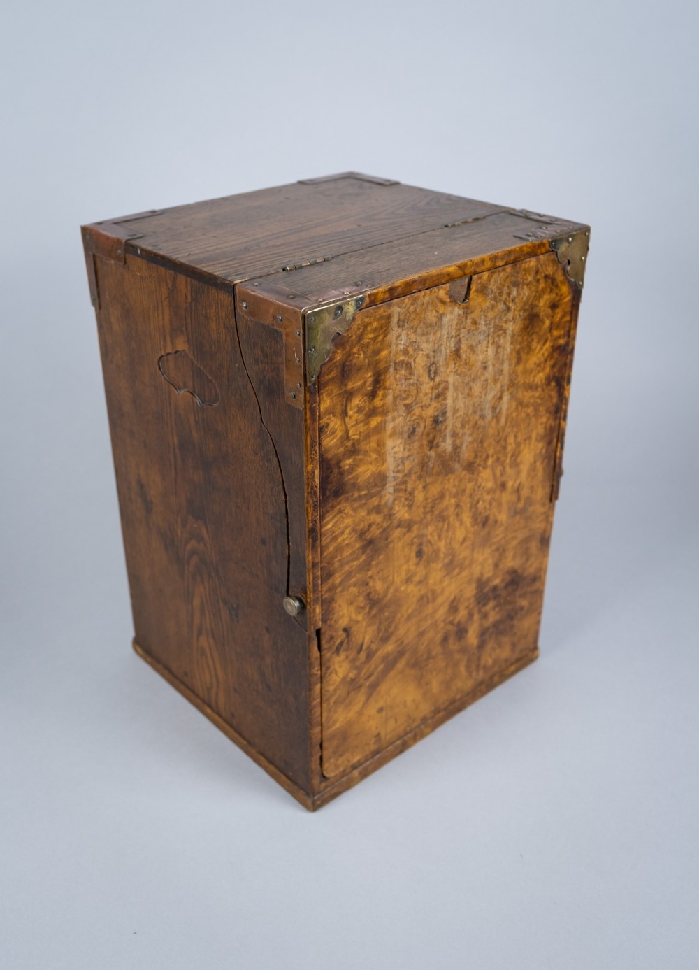 Campaign Style Burr Walnut & Mahogany Folding Vanity Box View II