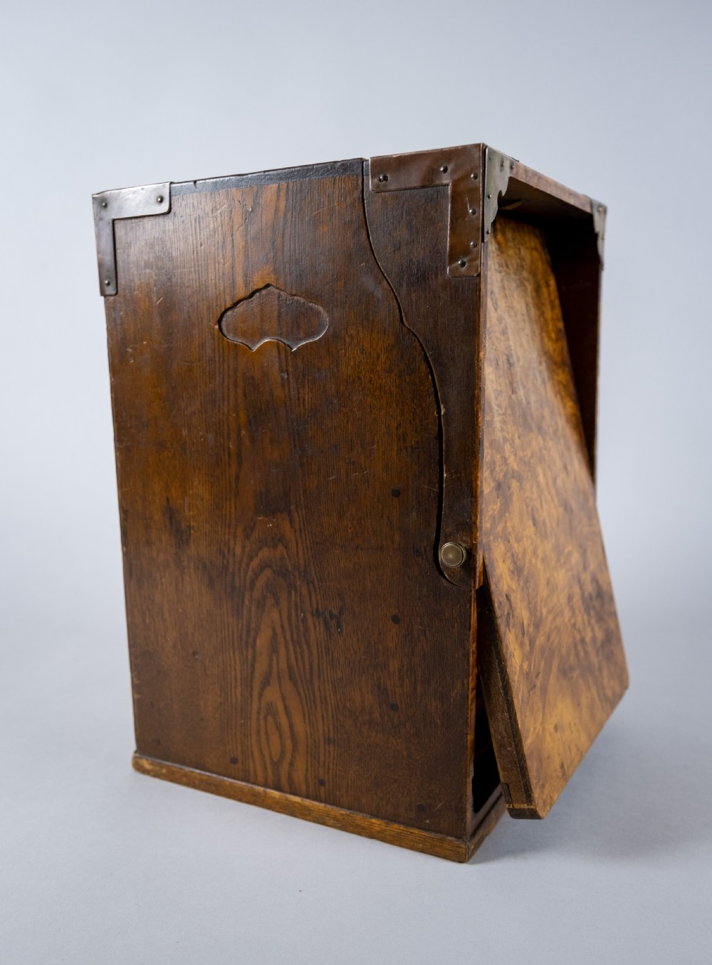Campaign Style Burr Walnut & Mahogany Folding Vanity Box View III