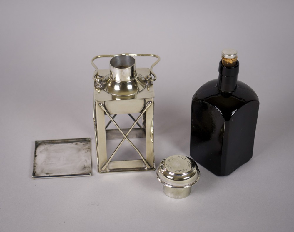 Novelty Silver Plate Lantern Decanter by Marples & Co, c.1910 View V