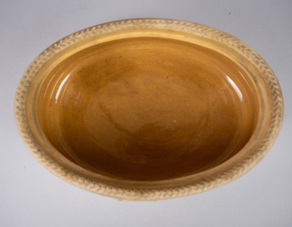 Large 19th Century Wedgwood Caneware Game Pie Dish, c.1860. View XI