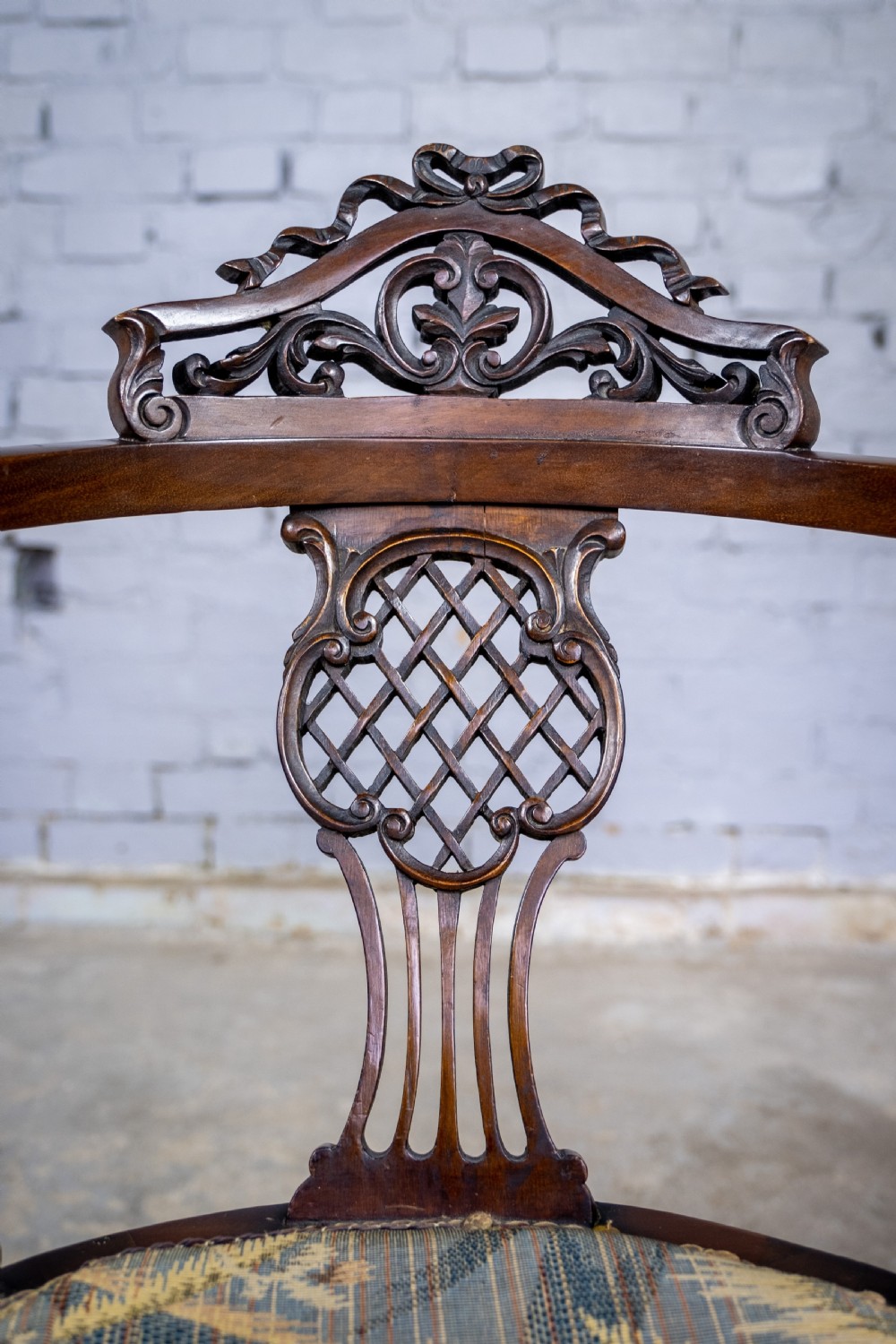 Unusual Victorian Five Leg Mahogany Tub Chair View III