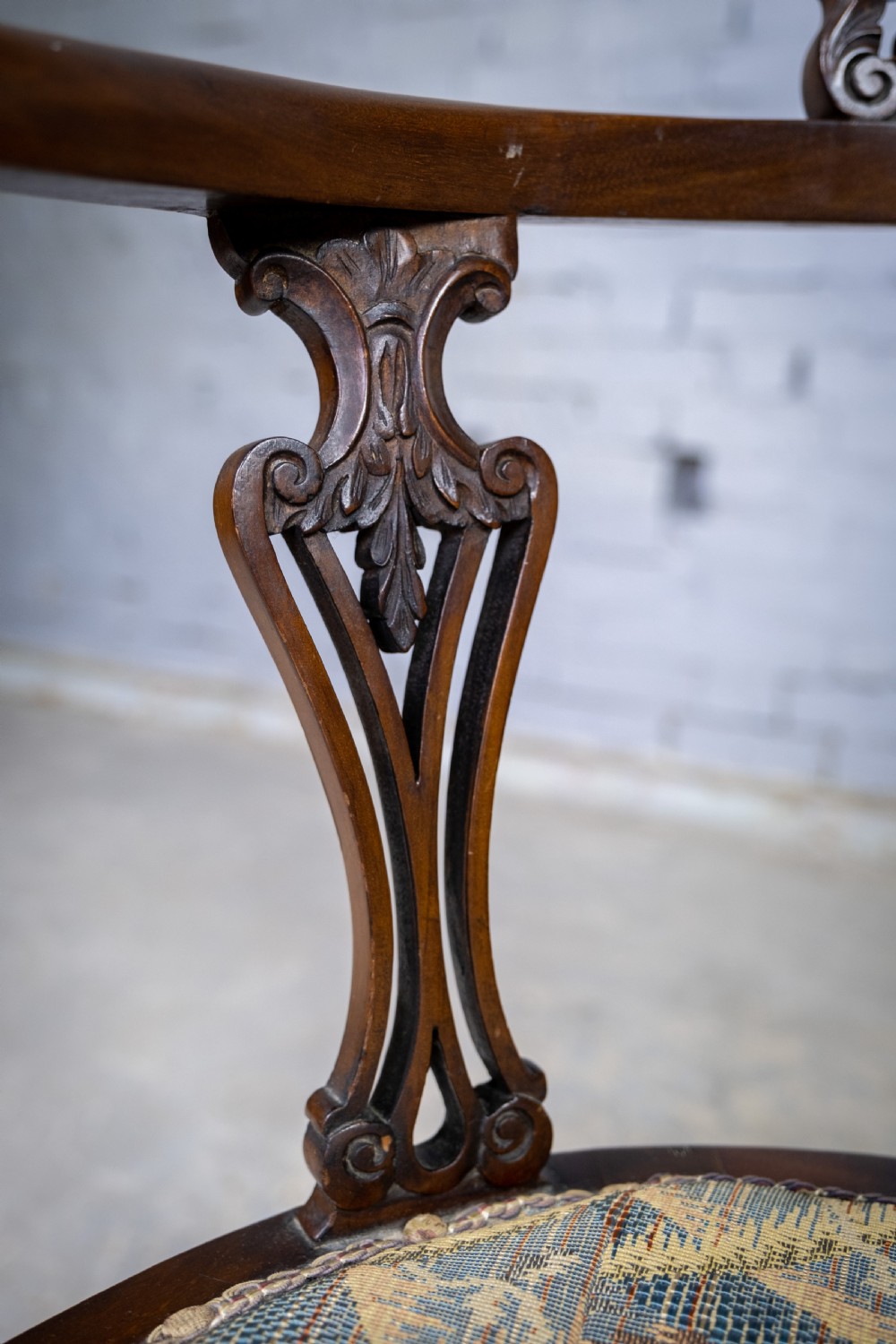 Unusual Victorian Five Leg Mahogany Tub Chair View V