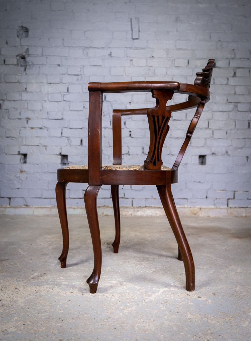 Unusual Victorian Five Leg Mahogany Tub Chair View X