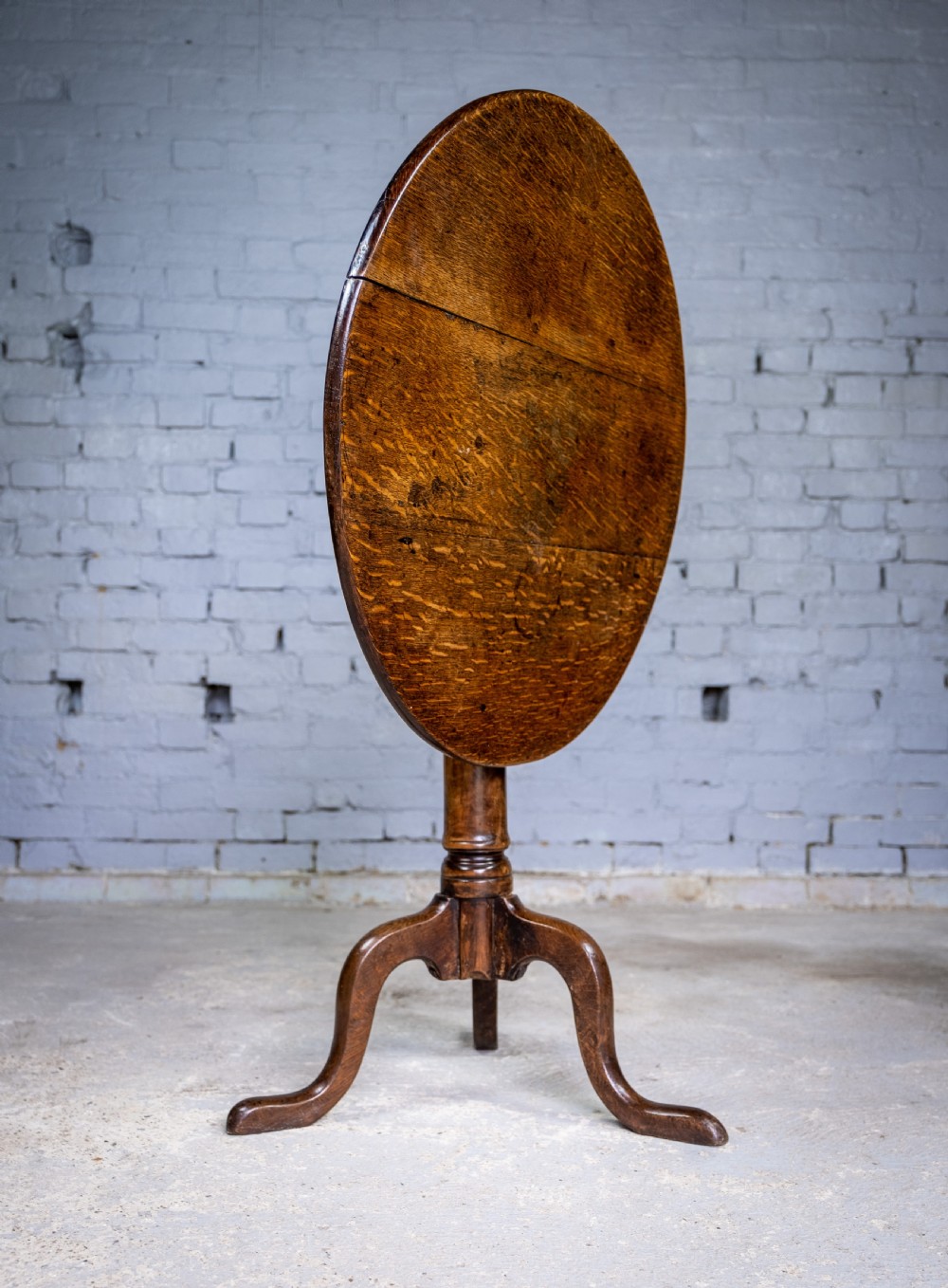 George III Provincial Oak Tilt Top Table, c.1760 View II