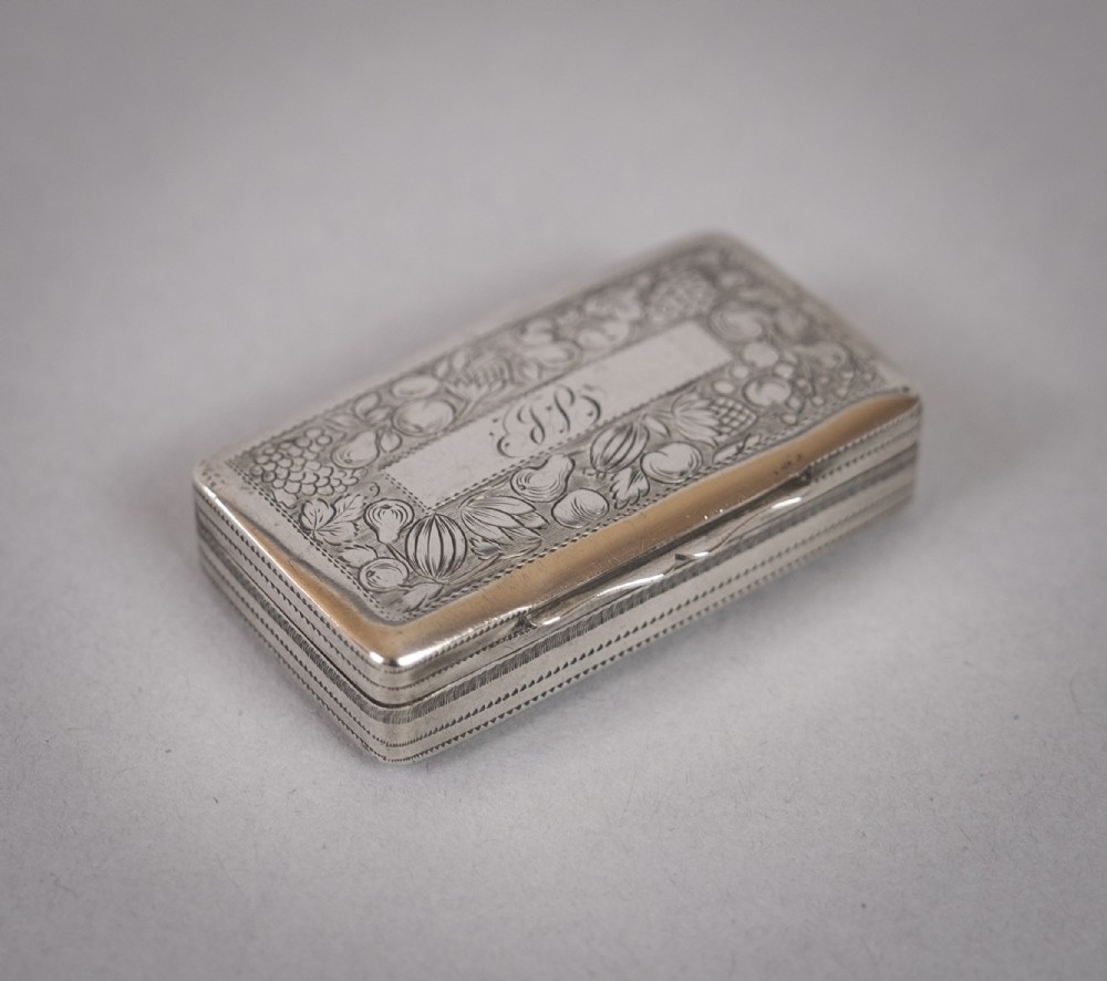Georgian Sterling Silver Snuff Box by Samuel Pemberton, 1818.